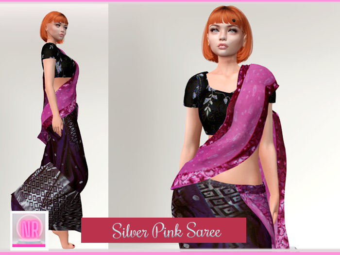 Silver Pink SAREE for Mesh bodies  Maitreya,Reborn,Legacy,Slink,Ocacin and more PROMO