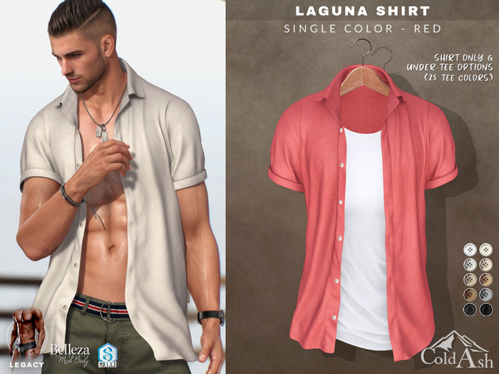 {COLD-ASH} LAGUNA Shirt (single-Red)
