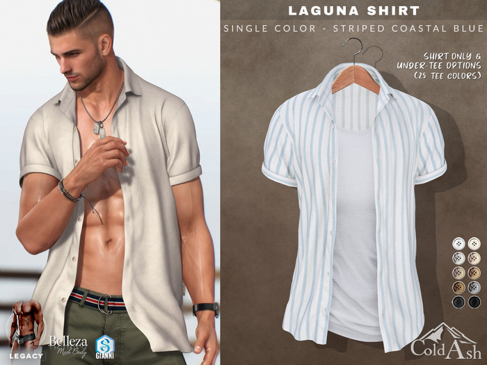 {COLD-ASH} LAGUNA Shirt (striped - CoastalBlue)