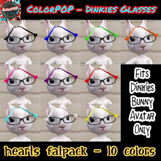 ColorPOP - Dinkies Bunny Glasses - Heart FATPACK BOX (ADD)