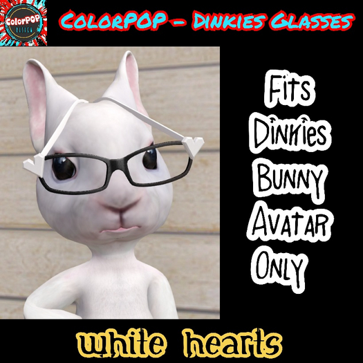 ColorPOP - Dinkies Bunny Glasses - White Heart BOX (ADD)