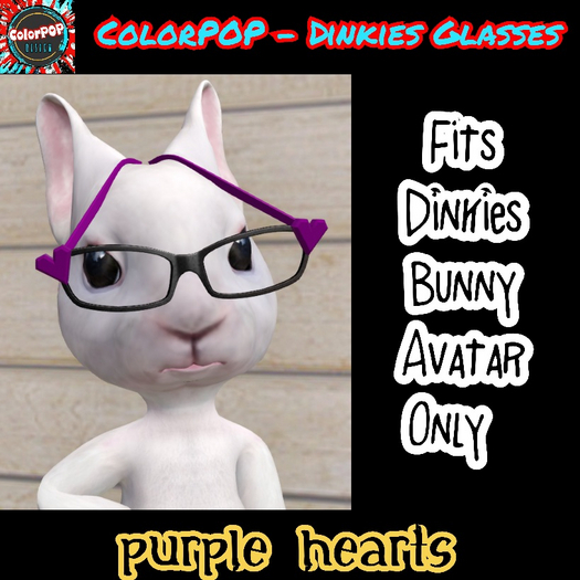 ColorPOP - Dinkies Bunny Glasses - Purple Heart BOX (ADD)