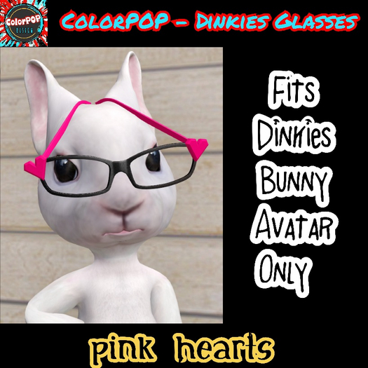 ColorPOP - Dinkies Bunny Glasses - Pink Heart BOX (ADD)