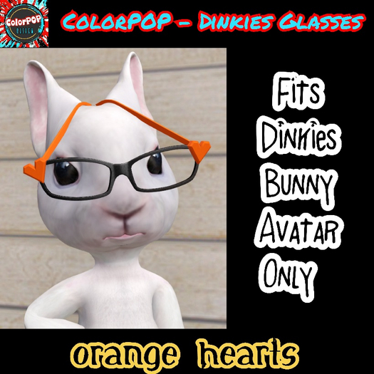 ColorPOP - Dinkies Bunny Glasses - Orange Heart BOX (ADD)
