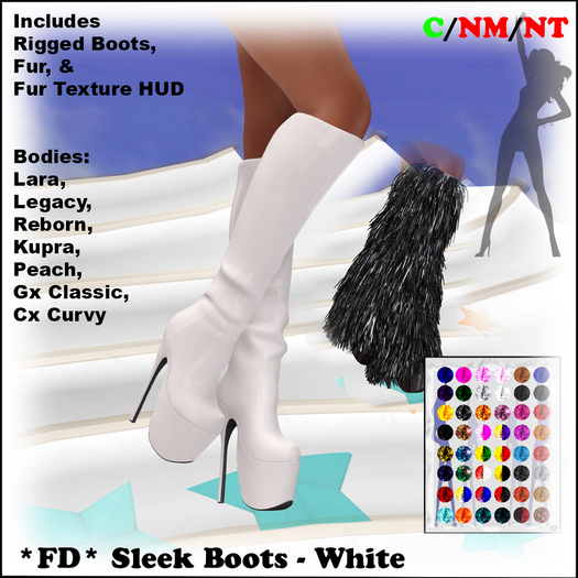 *FD* Sleek Boots [Boxed] White