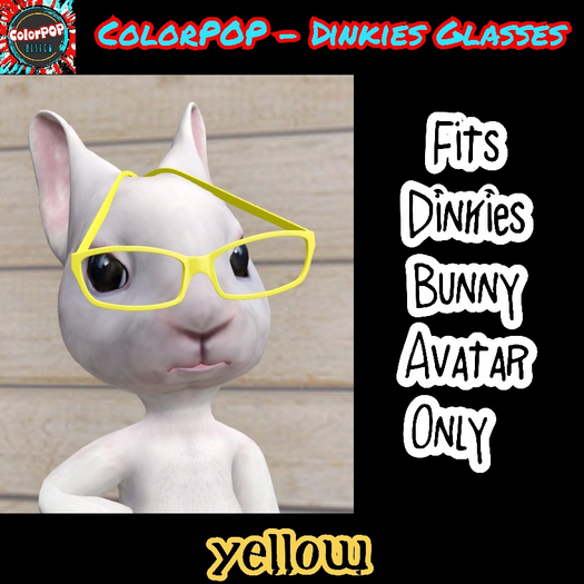 ColorPOP - Dinkies Bunny Glasses - Yellow BOX (ADD)