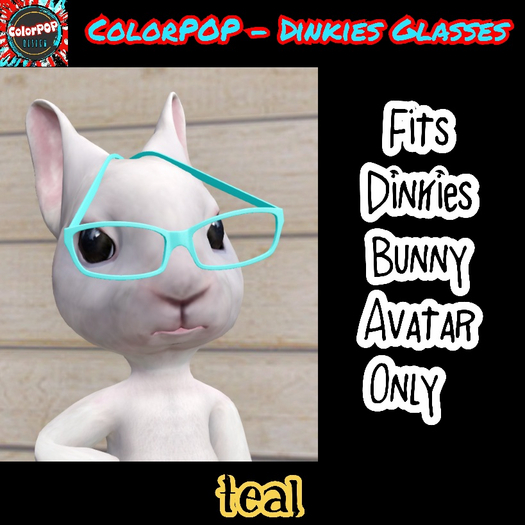 ColorPOP - Dinkies Bunny Glasses - Teal BOX (ADD)