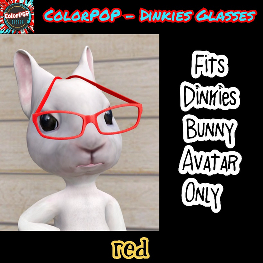 ColorPOP - Dinkies Bunny Glasses - Red BOX (ADD)