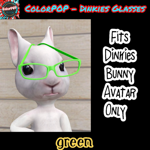 ColorPOP - Dinkies Bunny Glasses - Green BOX (ADD)