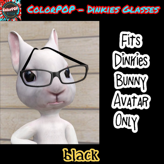 ColorPOP - Dinkies Bunny Glasses - Black BOX (ADD)