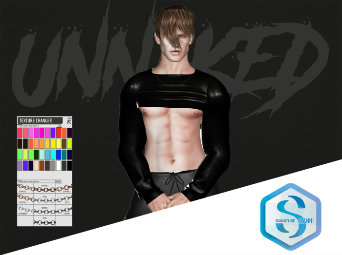 UNNAKED / LONG SLEEVE TOP / GIANNI / LEATHER [PBR]