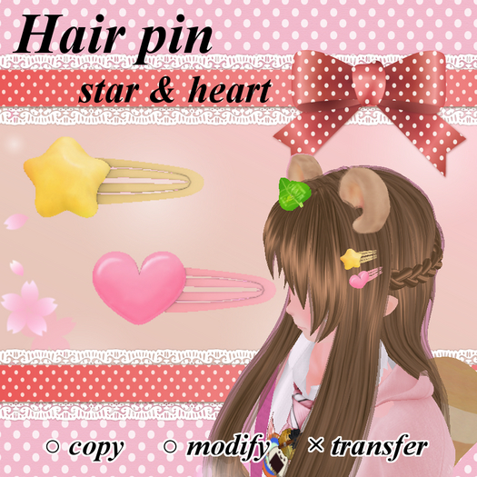 Hair pin ( star & heart )