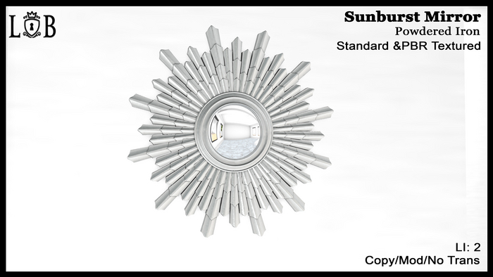 ~L:B~ Sunburst Mirror - Powder Iron 