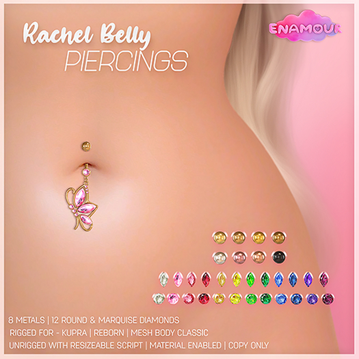 [ENAMOUR] RACHEL BELLY PIERCING [PACK2]