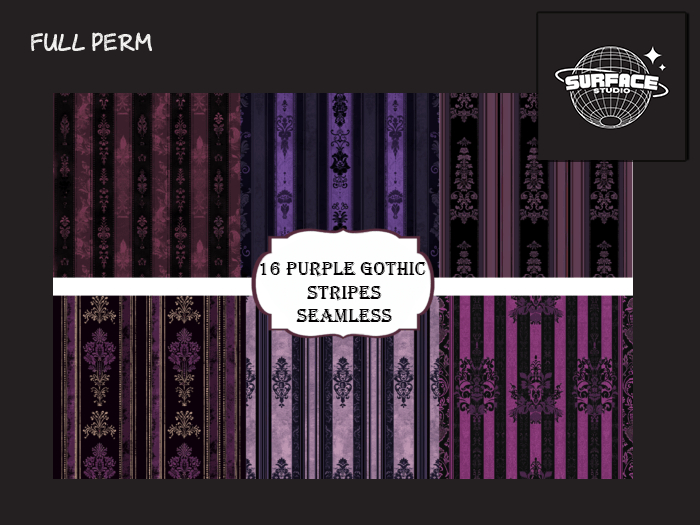 16-Purple Gothic Stripes Seamless
