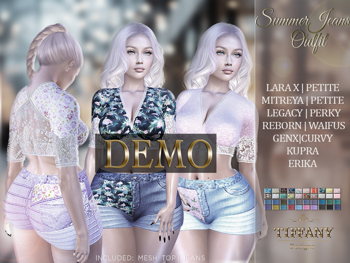 ::TD:: Summer Jeans Outfit [Mesh] DEMO + Lara X