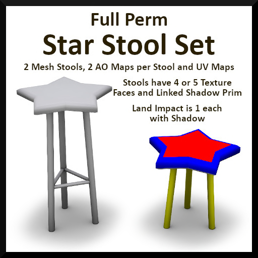 Full Perm Star Stool Set