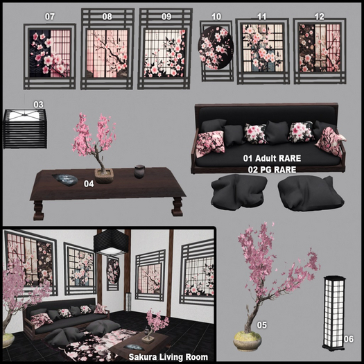 02  ::InkMe:: Sakura Living Room RARE