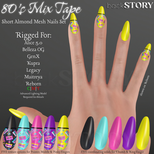 backSTORY - 80s Mix Tape Nails