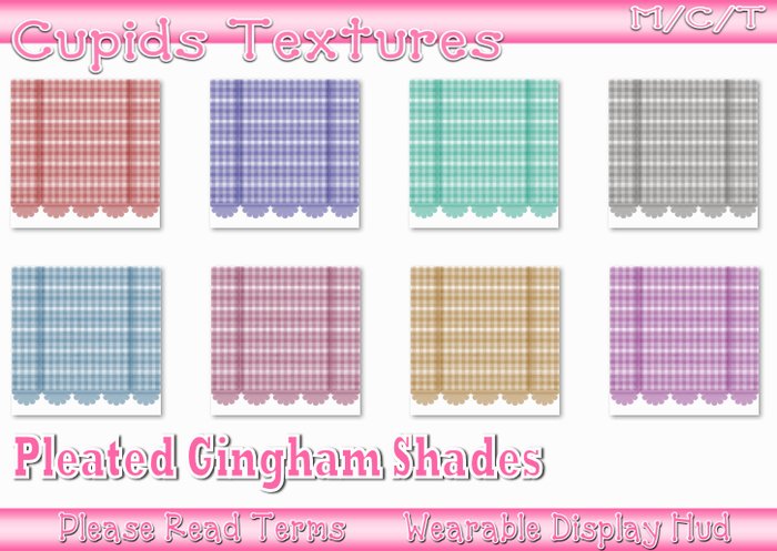 8 PLEATED GINGHAM SHADES Textures