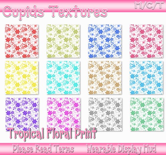 12 TROPICAL FLORAL PRINT Textures