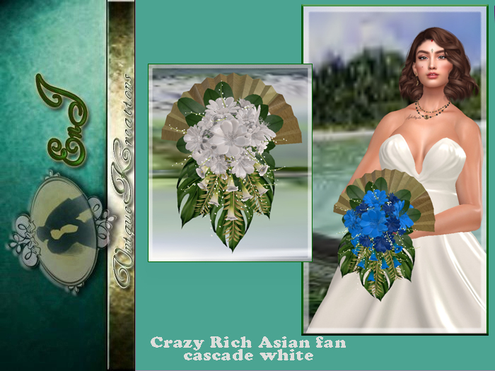 Crazy Rich Asian fan cascade white