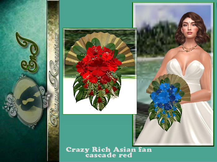 Crazy Rich Asian fan cascade red