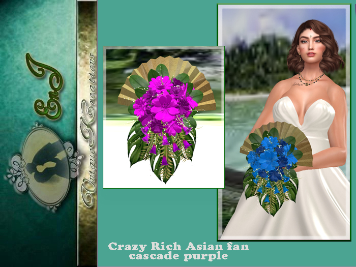 Crazy Rich Asian fan cascade purple