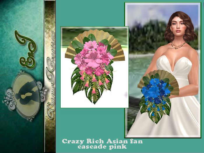 Crazy Rich Asian fan cascade pink