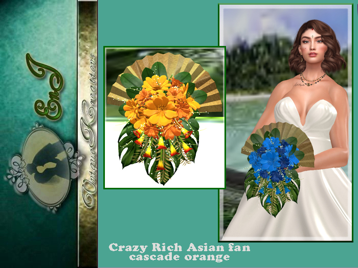 Crazy Rich Asian fan cascade orange