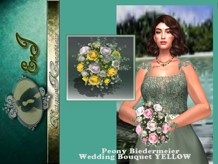 Peony Biedermeier Wedding Bouquet YELLOW
