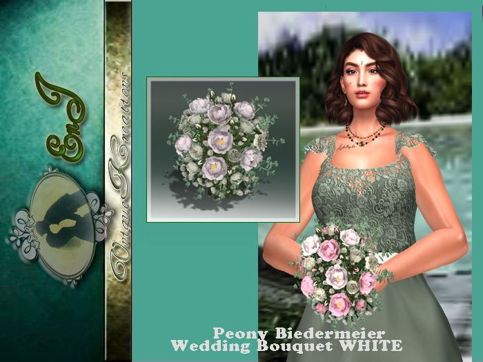 Peony Biedermeier Wedding Bouquet WHITE