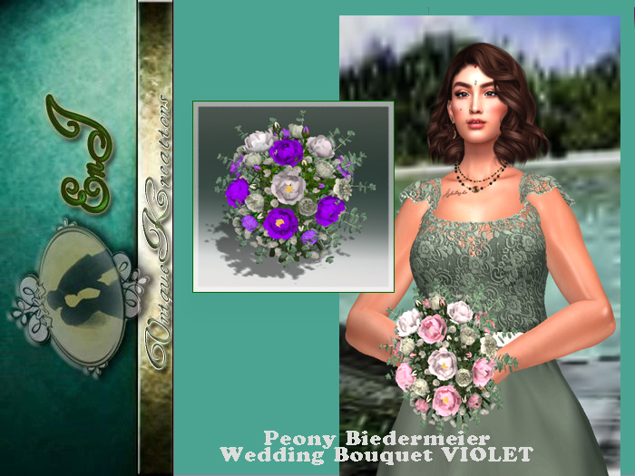 Peony Biedermeier Wedding Bouquet VIOLET