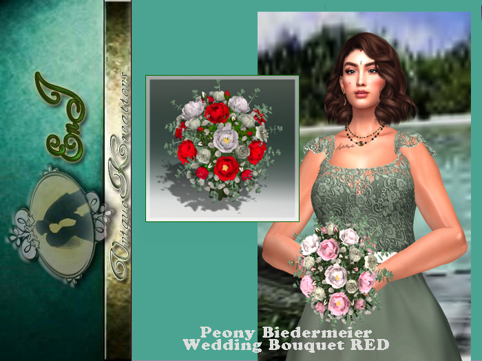 Peony Biedermeier Wedding Bouquet RED