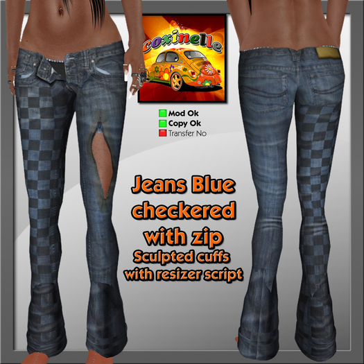 Coxi - Jeans Dark Blue checkerboard - female