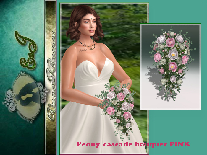 Peony cascade bouquet PINK