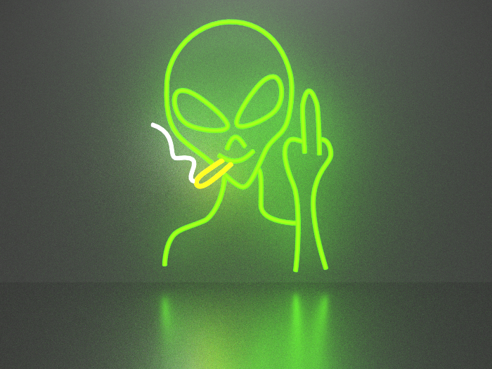 Alien 1 neon sign Full Permission