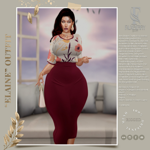 DEMO [HAUS of FAUXBERRY] "ELAINE" Outfit - [FATPACK]