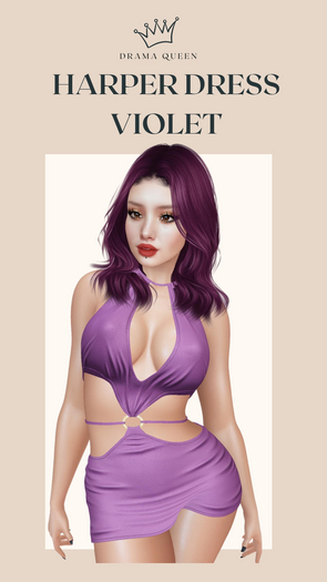 DRAMA QUEEN Harper Dress Violet (ADD)