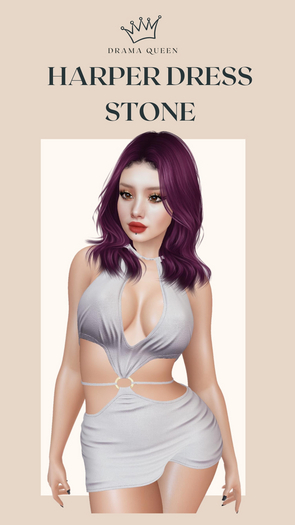 DRAMA QUEEN Harper Dress Stone (ADD)