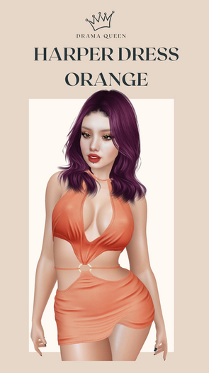 DRAMA QUEEN Harper Dress Orange (ADD)
