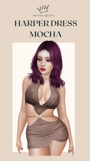 DRAMA QUEEN Harper Dress Mocha (ADD)