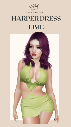 DRAMA QUEEN Harper Dress Lime (ADD)