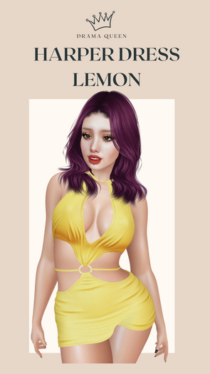 DRAMA QUEEN Harper Dress Lemon (ADD)