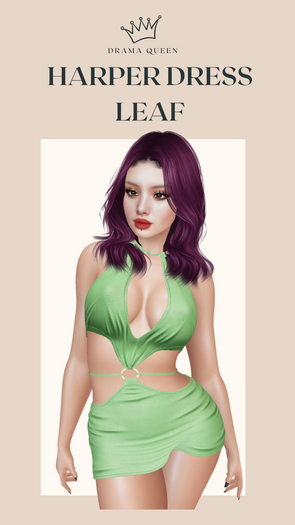 DRAMA QUEEN Harper Dress Leaf (ADD)