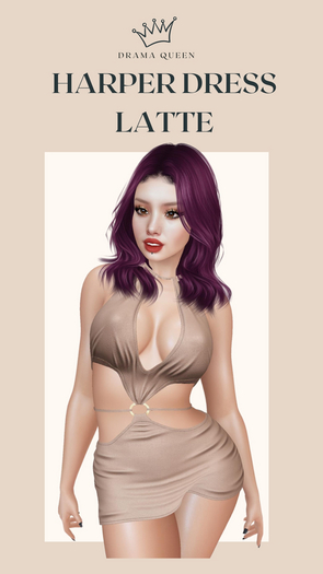 DRAMA QUEEN Harper Dress Latte (ADD)