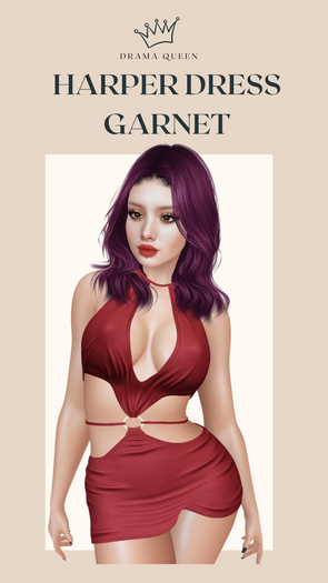 DRAMA QUEEN Harper Dress Garnet (ADD)