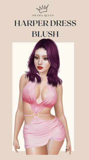 DRAMA QUEEN Harper Dress Blush (ADD)