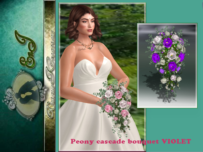 Peony cascade bouquet VIOLET