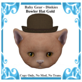 Baby Gear Dinkies - Bowler Hat Gold (Bagged)